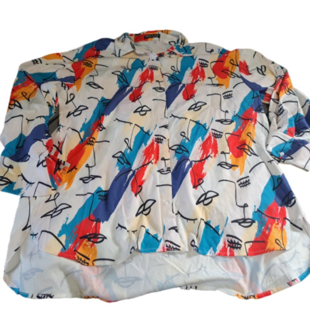 Shein 80's 90's oversized button shirt